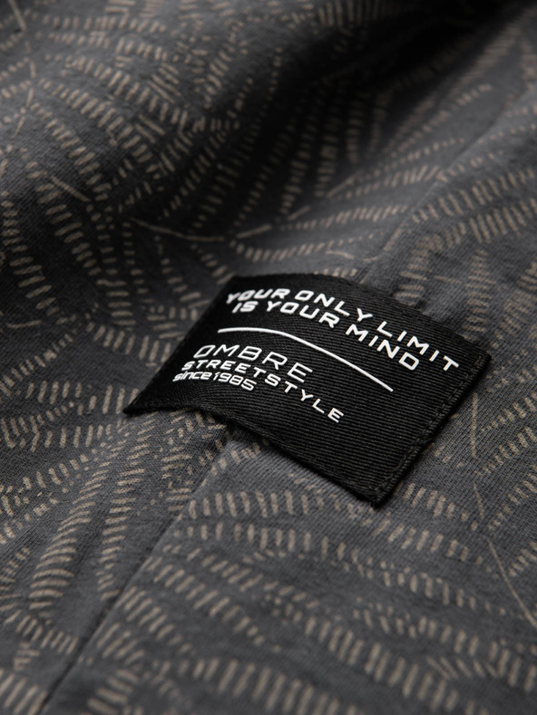 Ombre Clothing Tamno siva muška majica s uzorkom Ombre Clothing