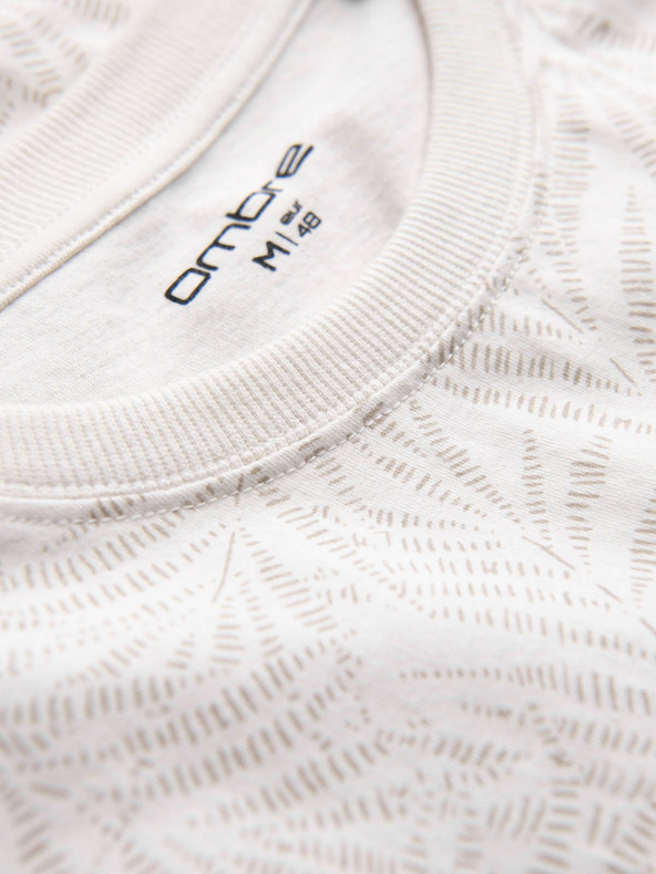 Ombre Clothing Ombre Clothing krem ​​muška majica s uzorkom