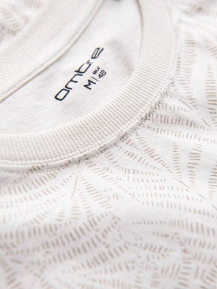 Ombre Clothing Ombre Clothing krem ​​muška majica s uzorkom