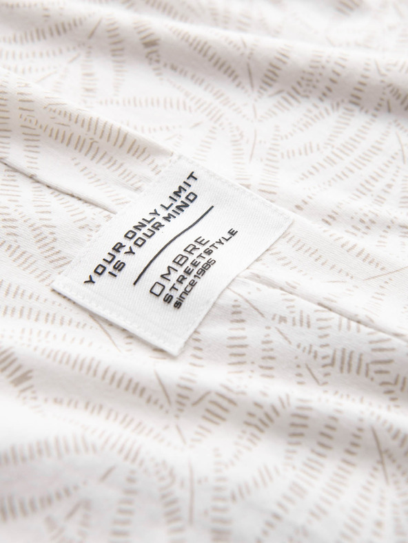 Ombre Clothing Ombre Clothing krem ​​muška majica s uzorkom