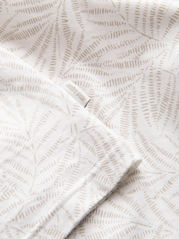 Ombre Clothing Ombre Clothing krem ​​muška majica s uzorkom