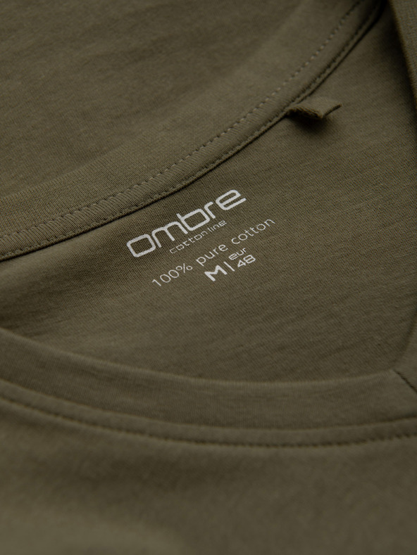 Ombre Clothing Kaki muška osnovna majica Ombre Clothing