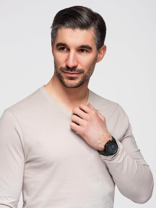 Ombre Clothing Bež muška osnovna majica Ombre Clothing