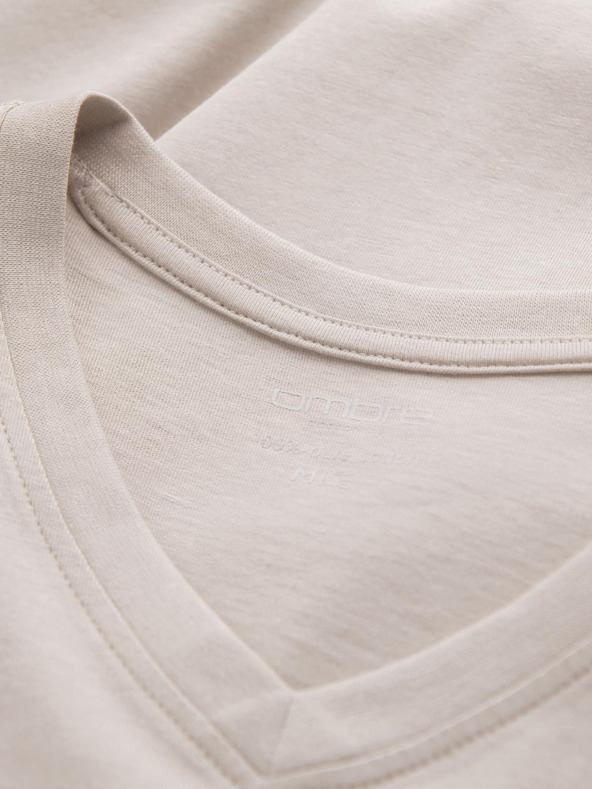 Ombre Clothing Bež muška osnovna majica Ombre Clothing