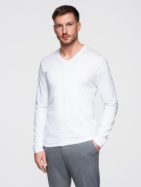 Ombre Clothing Bijela muška osnovna majica Ombre Clothing