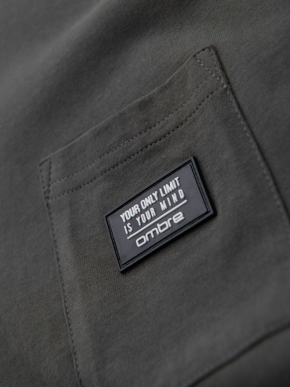 Ombre Clothing Muška ležerna majica s džepom Ombre Clothing zelena