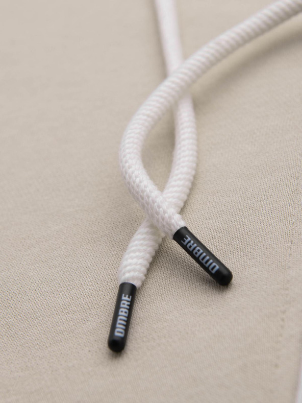 Ombre Clothing Bež muška osnovna majica s kapuljačom s patentnim zatvaračem Ombre Clothing