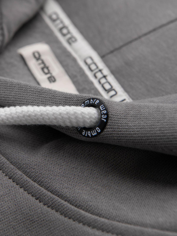 Ombre Clothing Ombre Clothing Muška siva klokanska majica s kapuljačom