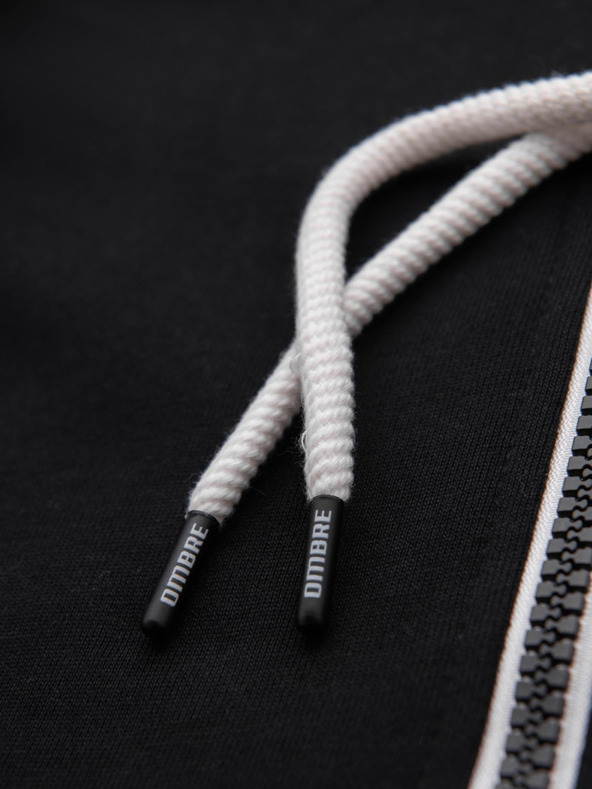 Ombre Clothing Crna muška osnovna majica s kapuljačom na patentni zatvarač Ombre Clothing