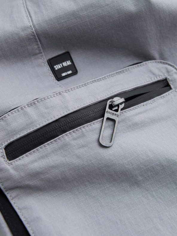 Ombre Clothing Svijetlosive muške cargo jogger hlače Ombre Clothing