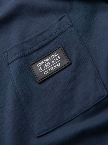 Ombre Clothing Tamnoplava muška majica s džepom Ombre Clothing