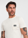 Ombre Clothing Krem muška majica s džepom Ombre Clothing