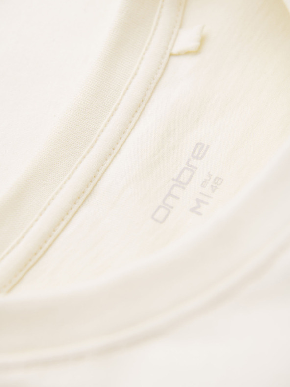 Ombre Clothing Krem muška majica s džepom Ombre Clothing