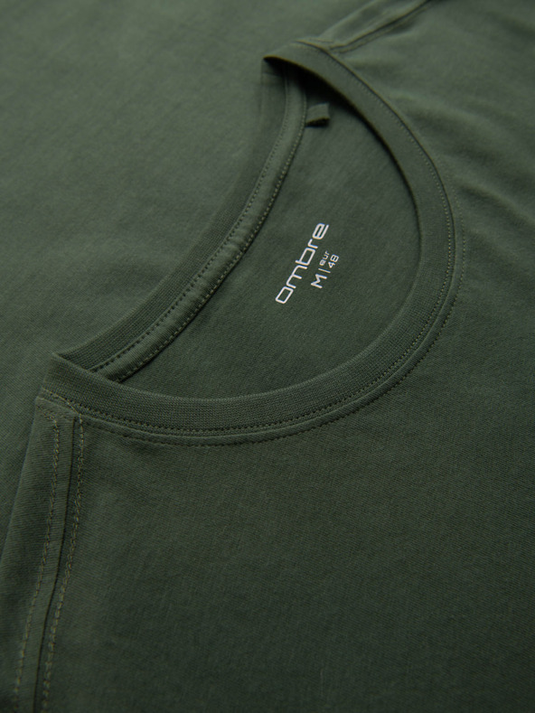 Ombre Clothing Zelena muška majica s džepom Ombre Odjeća