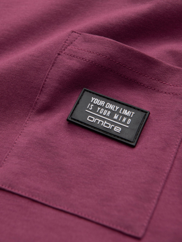 Ombre Clothing Tamno ružičasta muška majica s džepom Ombre Clothing