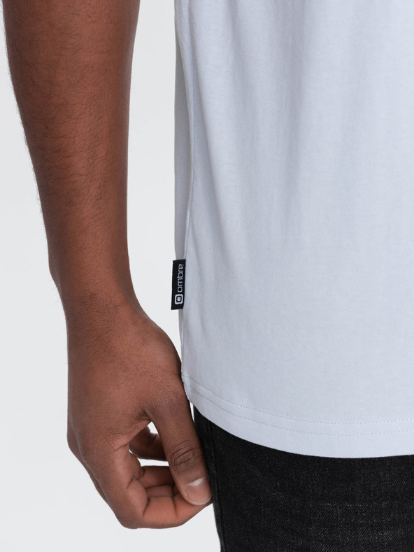 Ombre Clothing Svijetloplava muška majica s džepom Ombre Odjeća