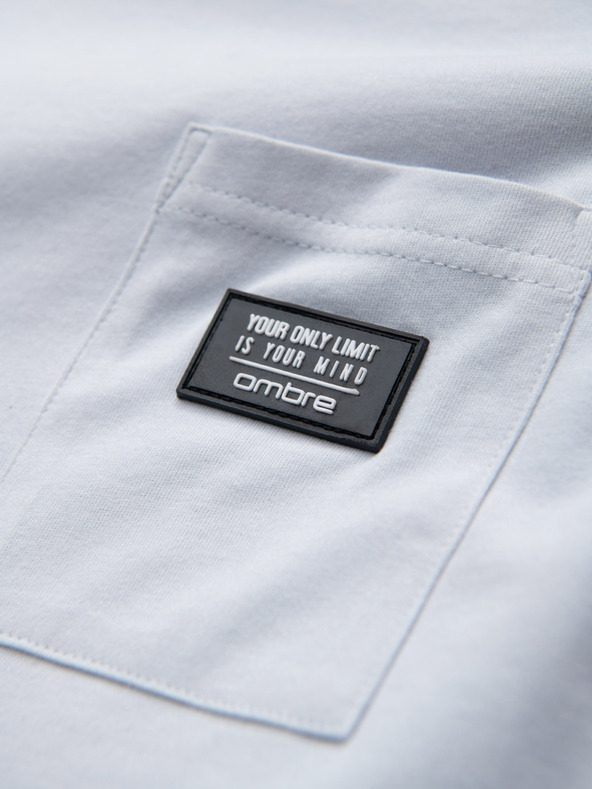 Ombre Clothing Svijetloplava muška majica s džepom Ombre Odjeća