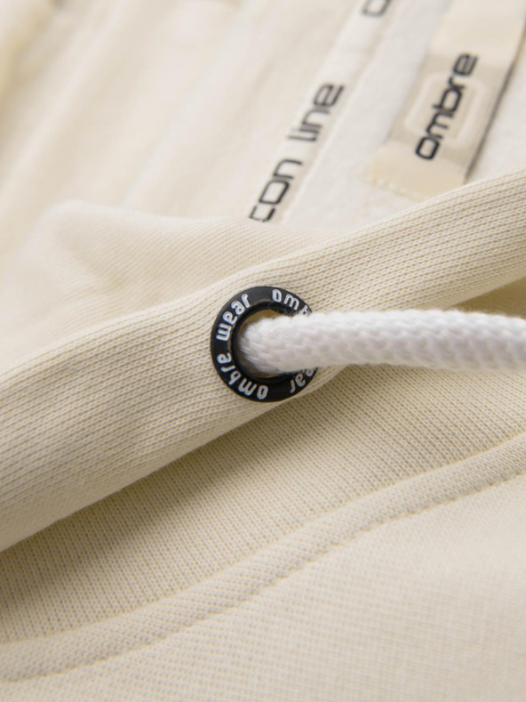 Ombre Clothing Krem muška osnovna majica s kapuljačom s patentnim zatvaračem Ombre Clothing