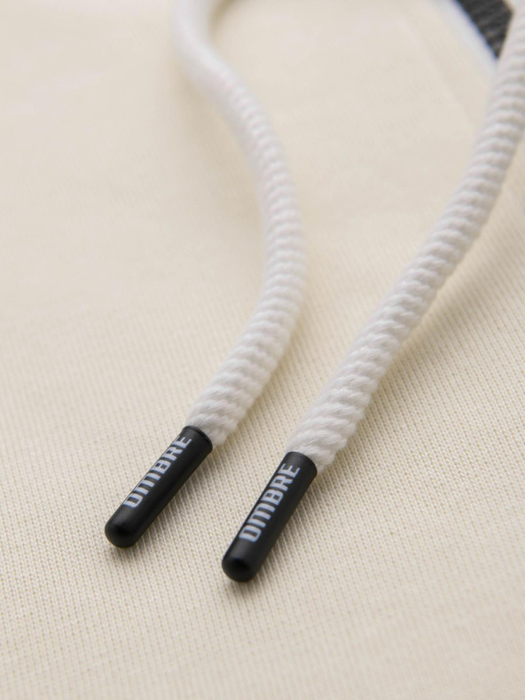 Ombre Clothing Krem muška osnovna majica s kapuljačom s patentnim zatvaračem Ombre Clothing