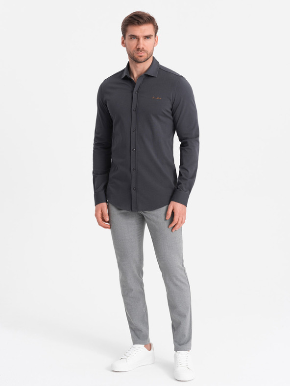 Ombre Clothing Ombre odjeća, muška siva košulja od žerseja