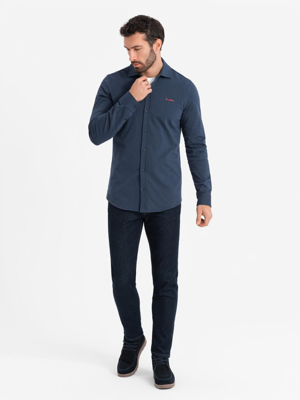 Ombre Clothing Plava ombre odjeća, muška majica od žerseja