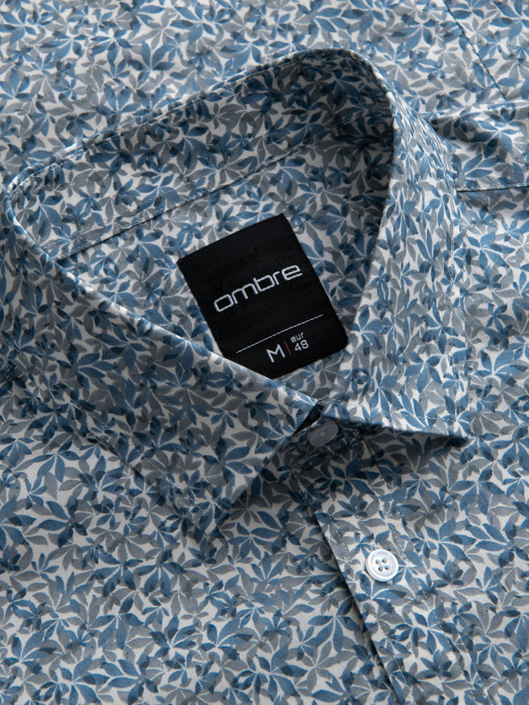 Ombre Clothing Plava muška uska košulja s uzorkom Ombre Clothing