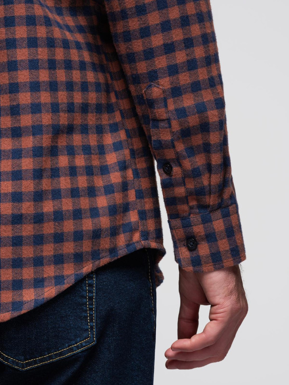 Ombre Clothing Tamnoplava muška karirana flanelska košulja Ombre odjeća