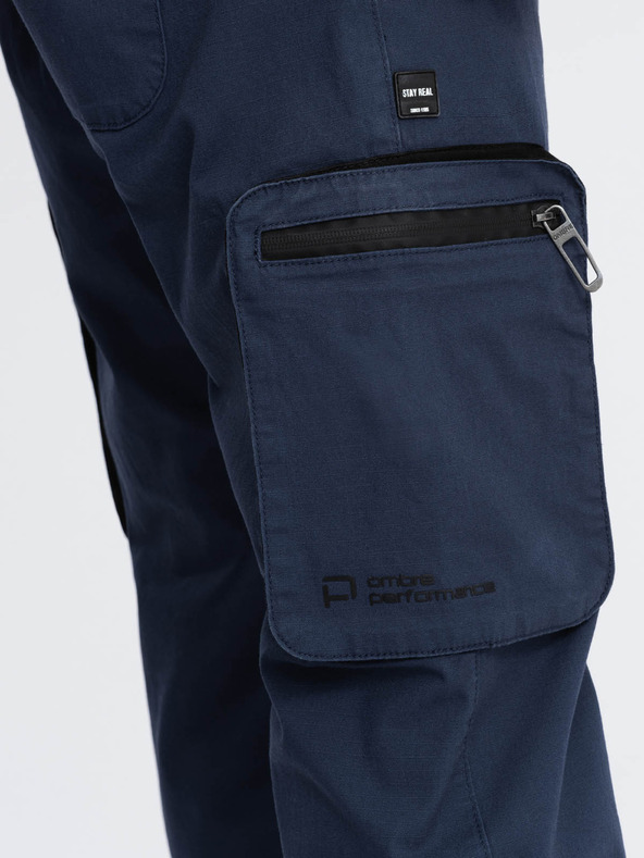 Ombre Clothing Tamnoplave muške cargo jogger hlače Ombre Clothing