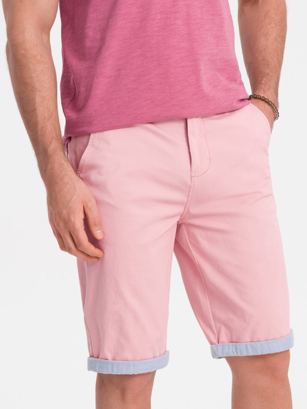Ombre Clothing Ružičaste muške chino kratke hlače s traperom Ombre odjeća