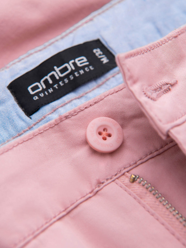 Ombre Clothing Ružičaste muške chino kratke hlače s traperom Ombre odjeća