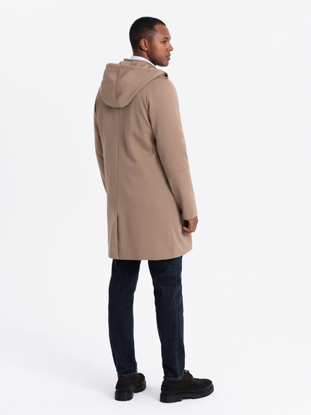 Ombre Clothing Smeđi muški kaput s kapuljačom Ombre Clothing