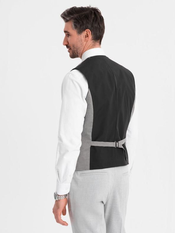 Ombre Clothing Ombre odjeća, sivi jacquard prsluk za muškarce