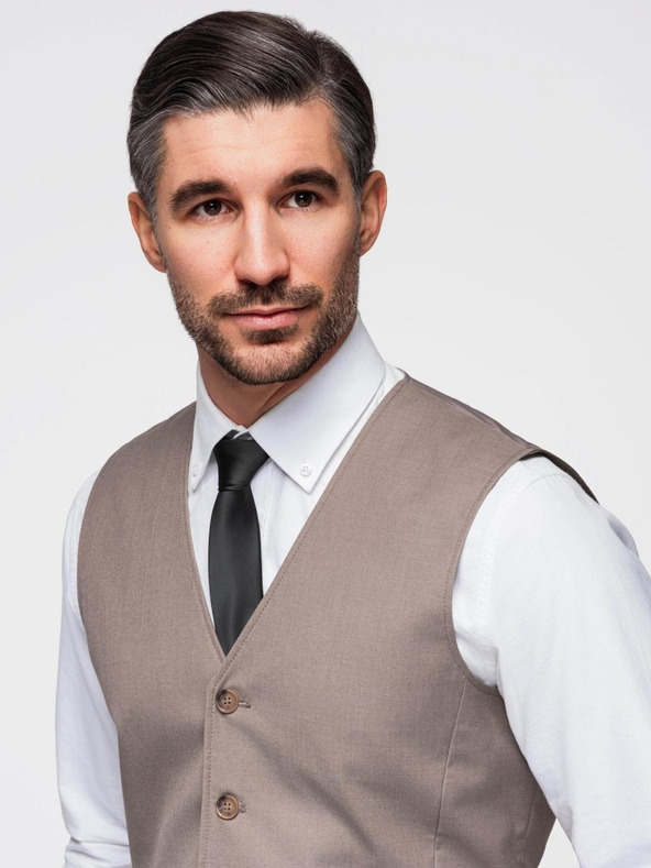 Ombre Clothing Bež muško odijelo prsluk Ombre Clothing