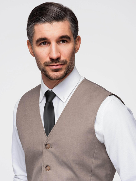 Ombre Clothing Bež muško odijelo prsluk Ombre Clothing