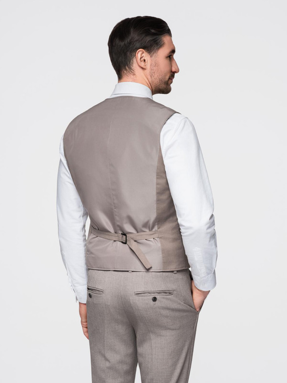 Ombre Clothing Bež muško odijelo prsluk Ombre Clothing