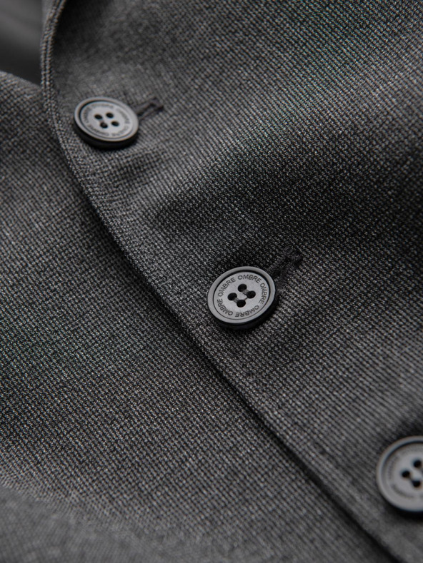 Ombre Clothing Tamno sivi muški prsluk s kragnom Ombre Clothing