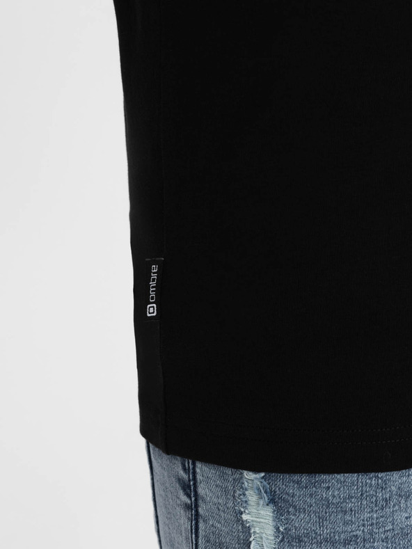 Ombre Clothing Crna muška majica Ombre Clothing