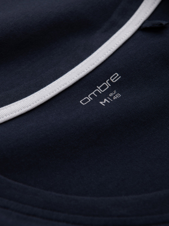 Ombre Clothing Tamnoplava muška majica kratkih rukava s V izrezom Ombre Clothing