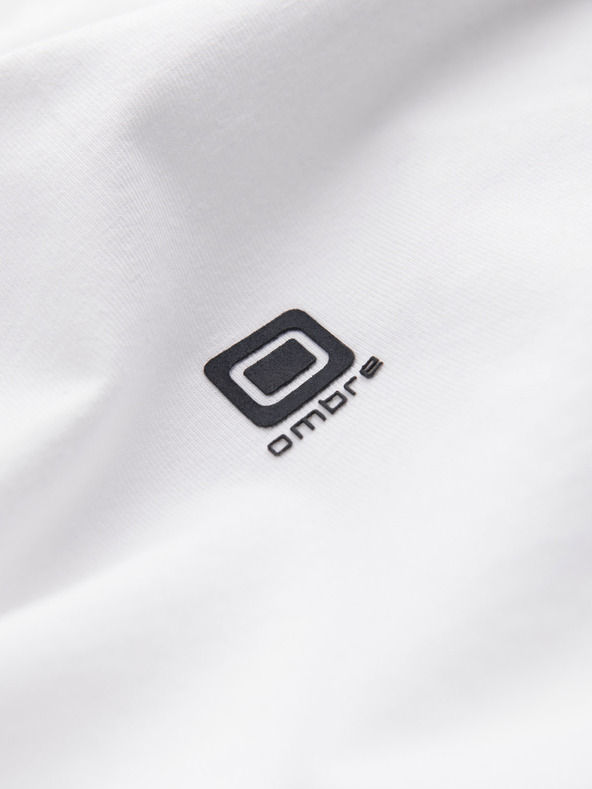 Ombre Clothing Bijela muška majica s V-izrezom Ombre Clothing