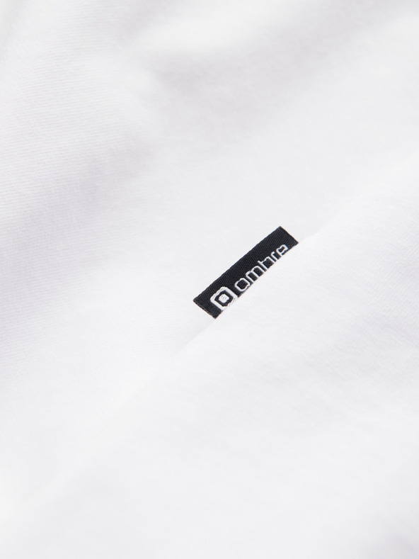 Ombre Clothing Bijela muška majica s V-izrezom Ombre Clothing
