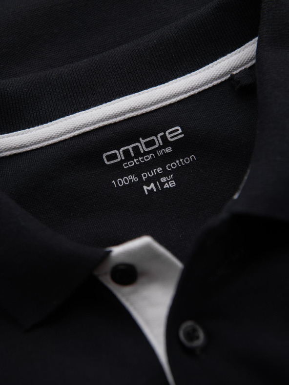 Ombre Clothing Crna muška polo majica Ombre Clothing