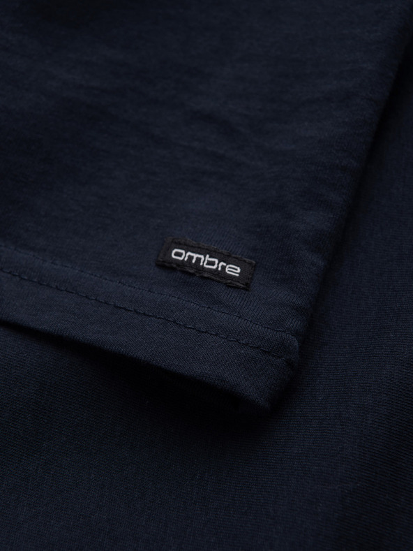 Ombre Clothing Ombre odjeća HENLEY tamnoplava muška majica na kopčanje