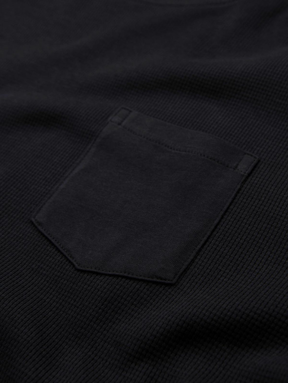 Ombre Clothing Crna muška osnovna majica s džepom Ombre Odjeća