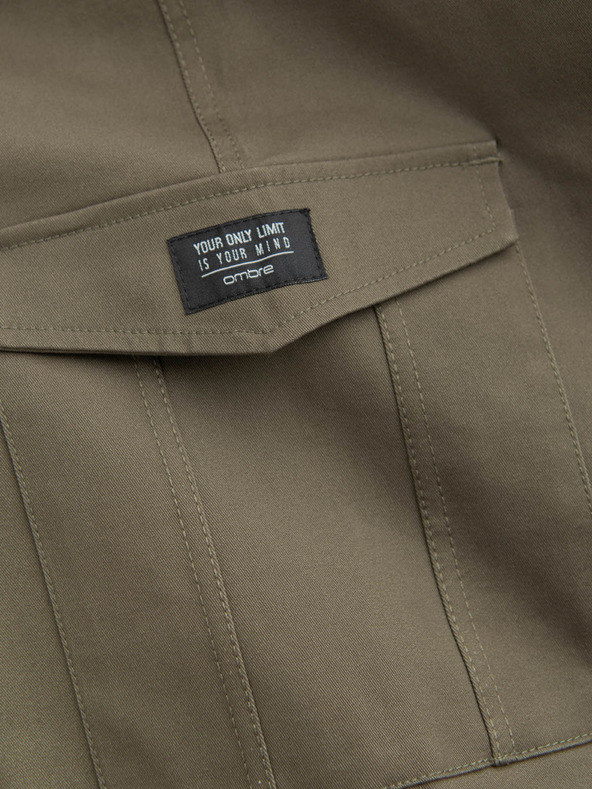 Ombre Clothing Tamno zelene muške cargo hlače Ombre Clothing