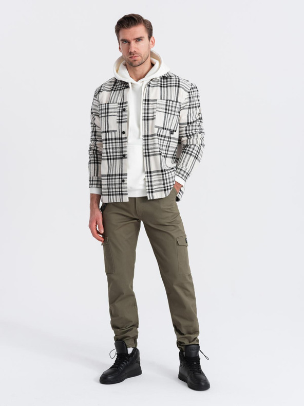 Ombre Clothing Tamno zelene muške cargo hlače Ombre Clothing