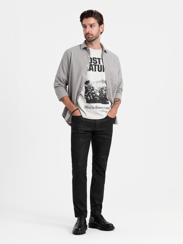 Ombre Clothing Siva muška košulja Ombre Clothing