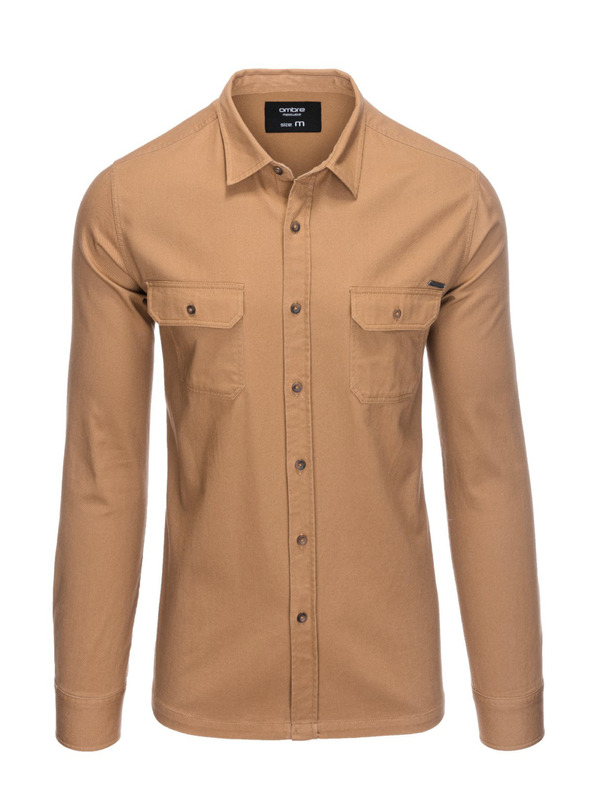 Ombre Clothing Smeđa muška košulja Ombre odjeća