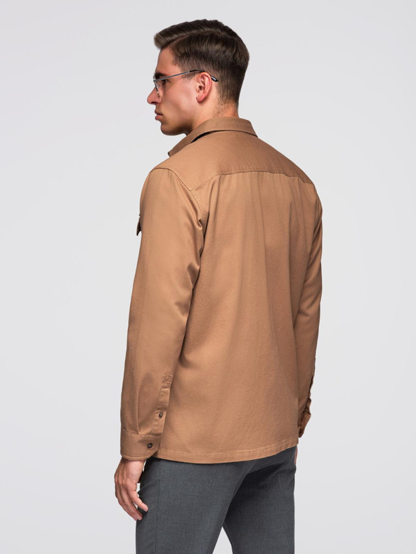 Ombre Clothing Smeđa muška košulja Ombre odjeća