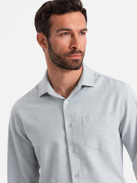 Ombre Clothing Svijetlo siva muška tigrasta košulja Ombre Clothing