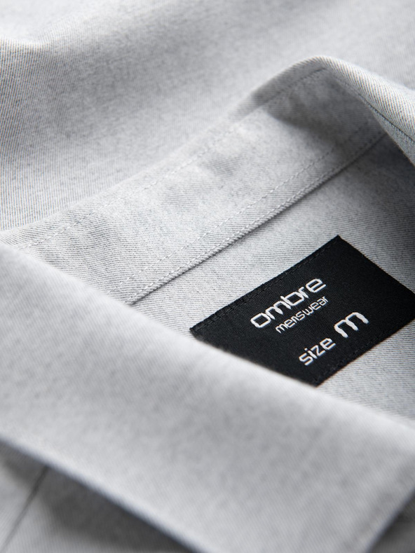 Ombre Clothing Svijetlo siva muška tigrasta košulja Ombre Clothing